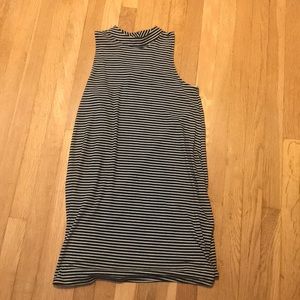 black and white striped dress